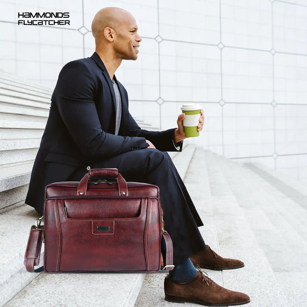 Leather office side bag For Laptop - Laptop Bag for 14-15.6 Inch Laptop/MacBook - 1 Year Warranty