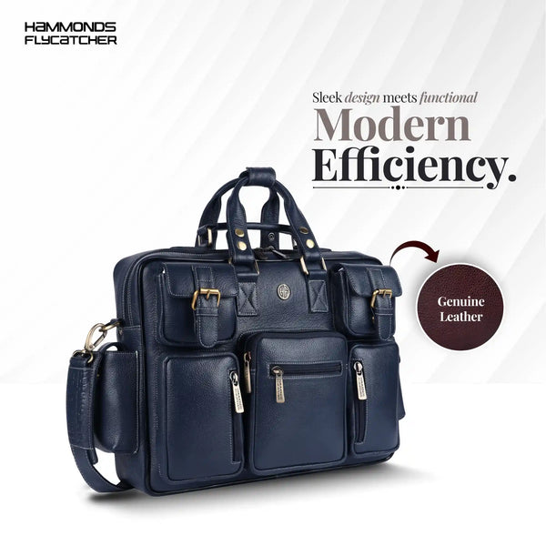 Premium Laptop Bag for Men - Office & Regulars Use - Genuine Leather - Fits for 14-15.6 Inch Laptops