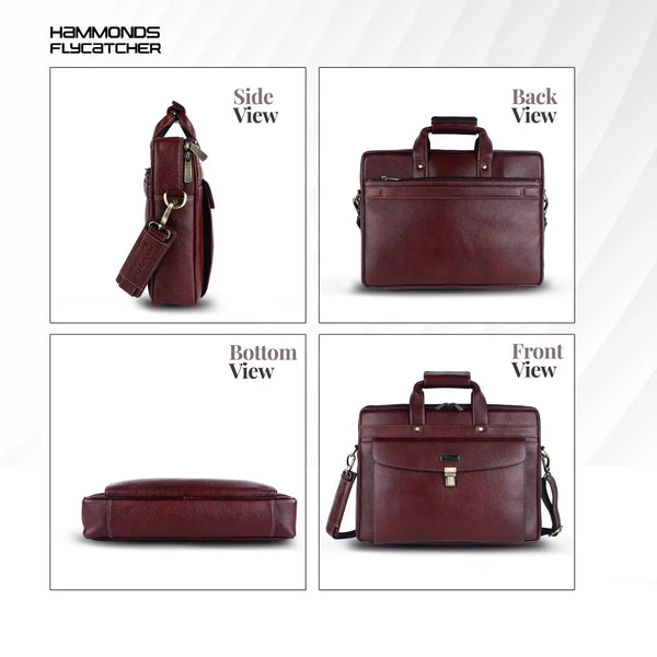 Genuine Leather Laptop Messenger Bag For Men - It Comes With 1 Year Warranty