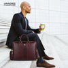 Laptop Shoulder Bag for Men- Genuine Leather Bag With Multiple Compartments- 1 Year Warranty