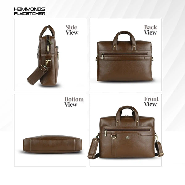 Genuine Leather Office Laptop Bags - Fits MacBook, Notebook up to 15.6 Inch - 1 Year Warranty