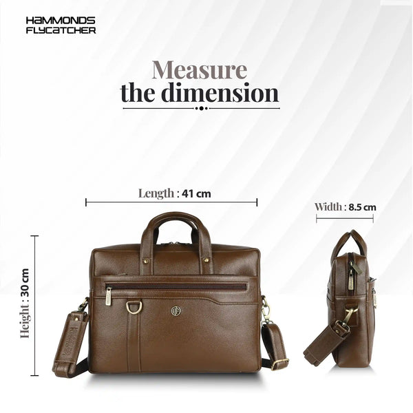 Genuine Leather Office Laptop Bags - Fits MacBook, Notebook up to 15.6 Inch - 1 Year Warranty