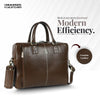 Genuine Leather Laptop Bag for Men - Office Bag, Brushwood - Fits Up to 15.6 Inch Laptop/MacBook - Shoulder