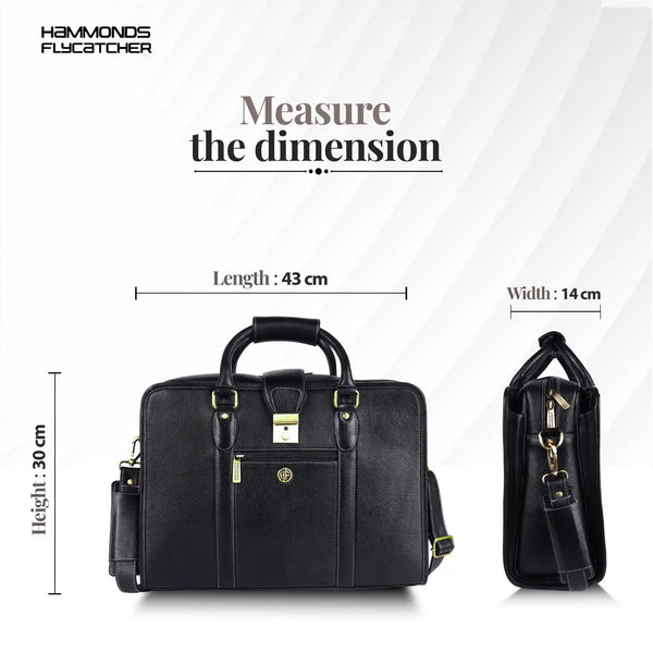 Leather Luxury Laptop Bag For Men With Adjustable & Removable Shoulder Strap