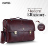 Laptop Bag for Men - Genuine Leather Office Bag, Brown Messenger Bag - Fits 14/15.6 Inch Laptop