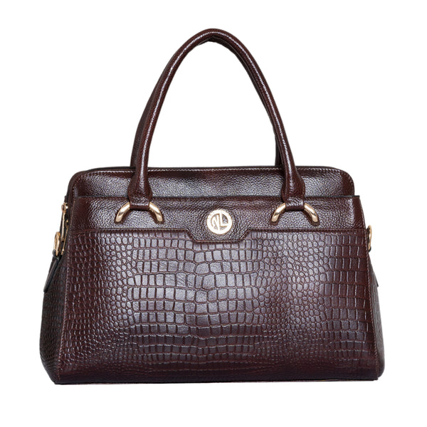 Genuine Leather Handbag ALB - Brown image