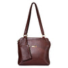 Genuine Leather Handbag HM - Brown image