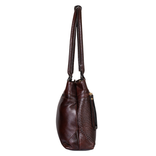 Genuine Leather Handbag Metal chain BG image 9