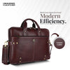 Leather Laptop Bag for Men - Fits Upto 15.6 Inch Laptop/MacBook - Premium Office Bag with 1 Year Warranty