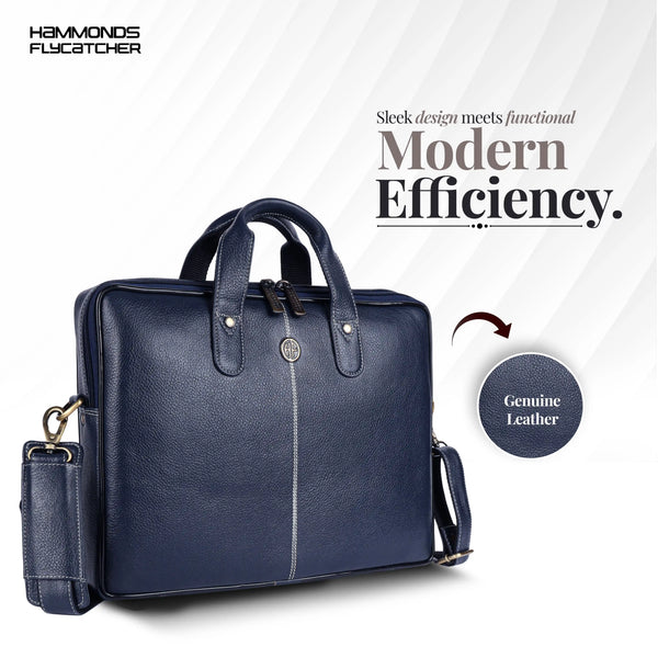 Office Bag for Men - Genuine Leather Laptop Bag - Fits Upto 14 Inch Laptop Bag/MacBook - 1 Year Warranty