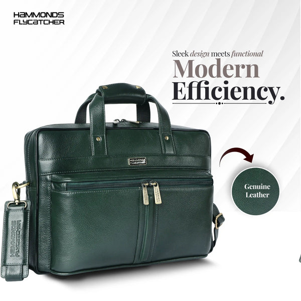 Genuine Leather Office Bag for Men - Laptop Bag - Fits Upto 15.6 Inch Laptop/MacBook - 1 Year Warranty