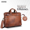 Leather Laptop Bag for Men - Fits Upto 15.6 Inch Laptop/MacBook - Premium Office Bag with 1 Year Warranty