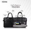 Genuine Leather Laptop Bag for Men, Fits Up to 15.6 Inch Laptop - Leather Office Bag with Adjustable Shoulder Strap and Trolley Strap