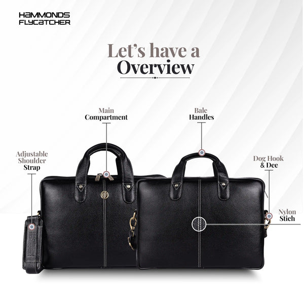 Office Bag for Men - Genuine Leather Laptop Bag - Fits Upto 14 Inch Laptop Bag/MacBook - 1 Year Warranty