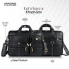 Genuine Leather Office Bag for Men - Fits Up to 15.6 Inch Laptop/MacBook
