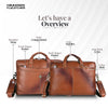 Leather Laptop Messenger Bag for Men with Multiple Compartments - Fits up to 15.6 Inch Laptop - 1 Year Warranty