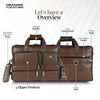 Genuine Leather Office Bag for Men - Fits Up to 15.6 Inch Laptop/MacBook