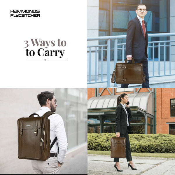 Laptop Bag for Men - Genuine Leather Office Bag - Fits upto 15.6 Inch Laptop/MacBook - Messenger Bag