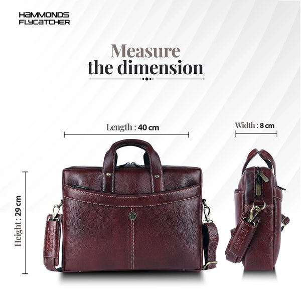 Leather Laptop Messenger Bag for Men with Multiple Compartments - Fits up to 15.6 Inch Laptop - 1 Year Warranty