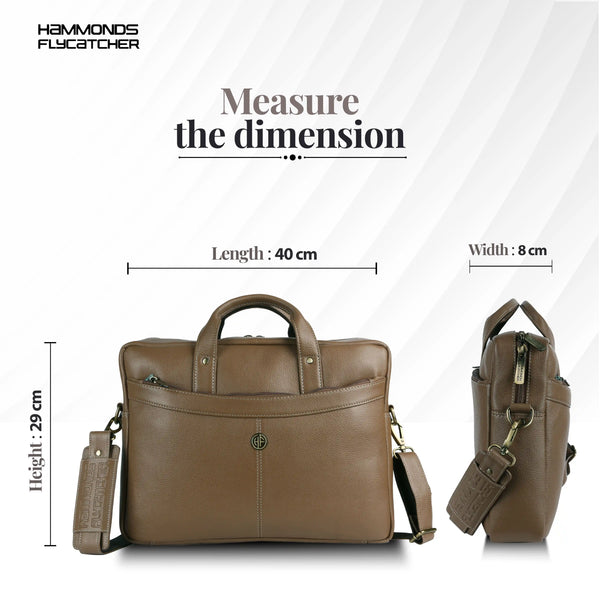Leather Laptop Messenger Bag for Men with Multiple Compartments - Fits up to 15.6 Inch Laptop - 1 Year Warranty