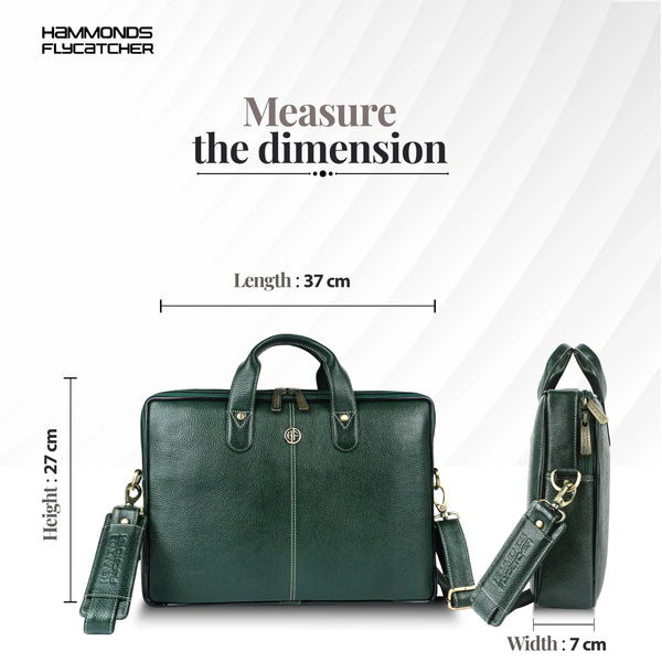 Office Bag for Men - Genuine Leather Laptop Bag - Fits Upto 14 Inch Laptop Bag/MacBook - 1 Year Warranty