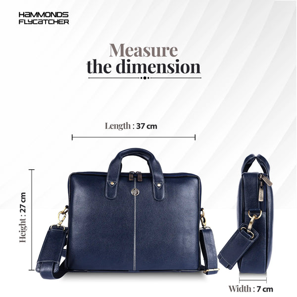 Office Bag for Men - Genuine Leather Laptop Bag - Fits Upto 14 Inch Laptop Bag/MacBook - 1 Year Warranty
