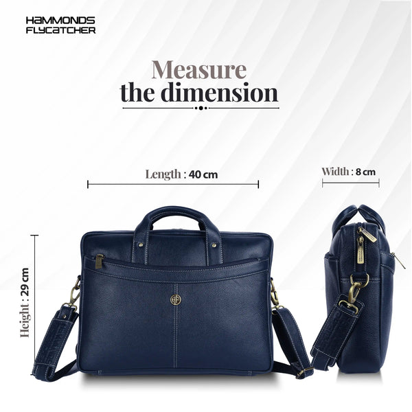 Leather Laptop Messenger Bag for Men with Multiple Compartments - Fits up to 15.6 Inch Laptop - 1 Year Warranty