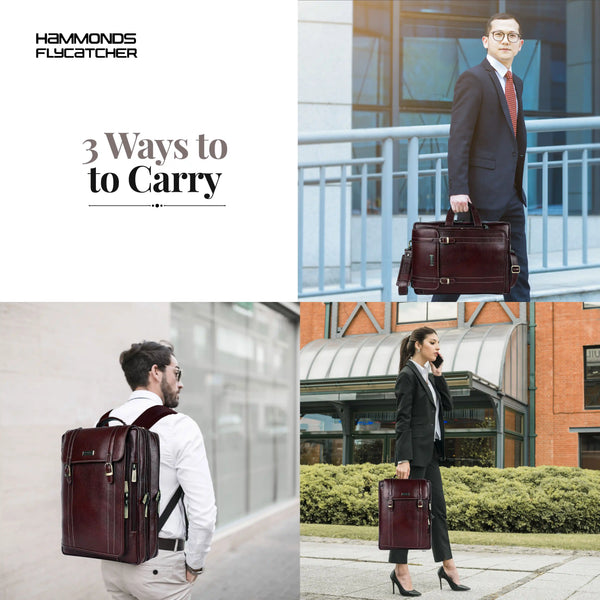 Laptop Bag for Men - Genuine Leather Office Bag - Fits upto 15.6 Inch Laptop/MacBook - Messenger Bag