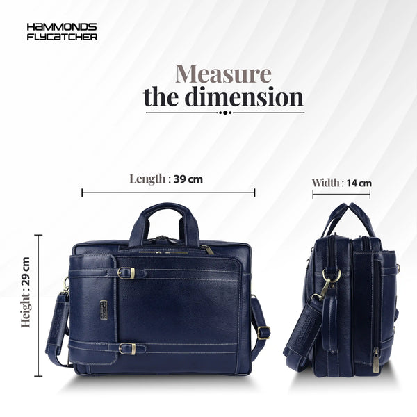 Laptop Bag for Men - Genuine Leather Office Bag - Fits upto 15.6 Inch Laptop/MacBook - Messenger Bag