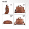 Leather Laptop Bag for Men - Fits Upto 15.6 Inch Laptop/MacBook - Premium Office Bag with 1 Year Warranty