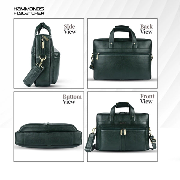 Genuine Leather Office Bag for Men - Laptop Bag - Fits Upto 15.6 Inch Laptop/MacBook - 1 Year Warranty