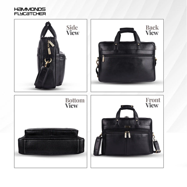 Genuine Leather Office Bag for Men - Laptop Bag - Fits Upto 15.6 Inch Laptop/MacBook - 1 Year Warranty
