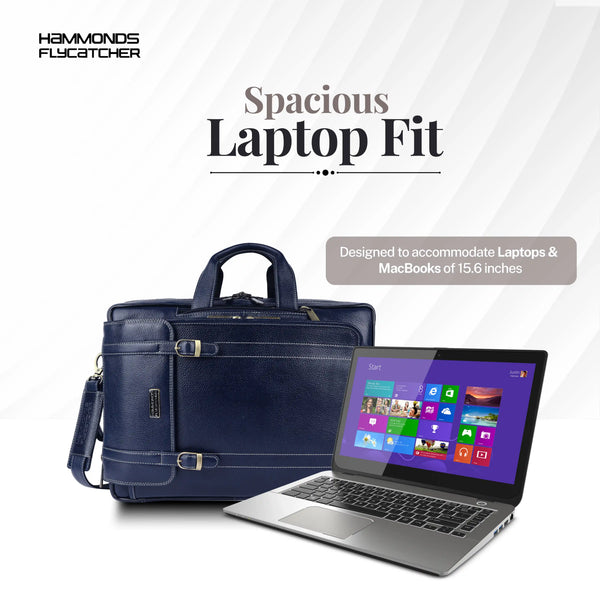 Laptop Bag for Men - Genuine Leather Office Bag - Fits upto 15.6 Inch Laptop/MacBook - Messenger Bag