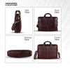 Office Bag for Men - Genuine Leather Laptop Bag - Fits Upto 14 Inch Laptop Bag/MacBook - 1 Year Warranty