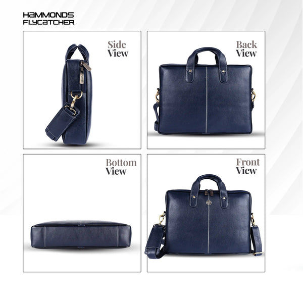 Office Bag for Men - Genuine Leather Laptop Bag - Fits Upto 14 Inch Laptop Bag/MacBook - 1 Year Warranty