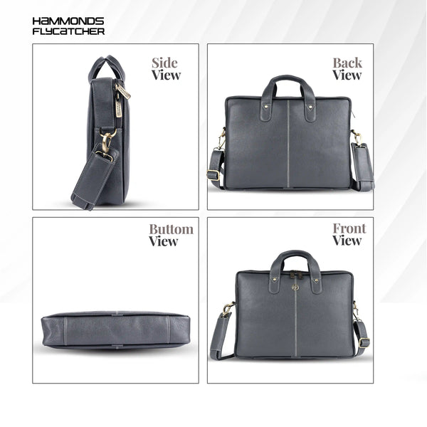 Office Bag for Men - Genuine Leather Laptop Bag - Fits Upto 14 Inch Laptop Bag/MacBook - 1 Year Warranty