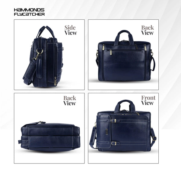 Laptop Bag for Men - Genuine Leather Office Bag - Fits upto 15.6 Inch Laptop/MacBook - Messenger Bag