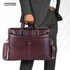 Leather Laptop Messenger Bag for Men with Multiple Compartments - Fits up to 15.6 Inch Laptop - 1 Year Warranty