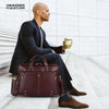 Leather Laptop Bag for Men - Fits Upto 15.6 Inch Laptop/MacBook - Premium Office Bag with 1 Year Warranty