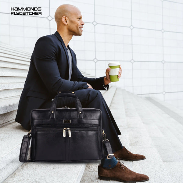 Genuine Leather Office Bag for Men - Laptop Bag - Fits Upto 15.6 Inch Laptop/MacBook - 1 Year Warranty