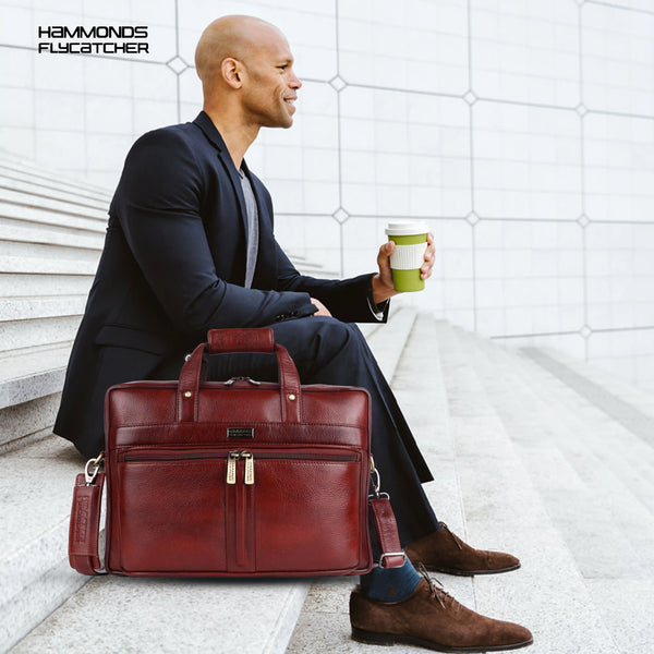 Genuine Leather Office Bag for Men - Laptop Bag - Fits Upto 15.6 Inch Laptop/MacBook - 1 Year Warranty