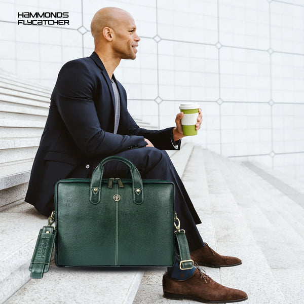 Office Bag for Men - Genuine Leather Laptop Bag - Fits Upto 14 Inch Laptop Bag/MacBook - 1 Year Warranty