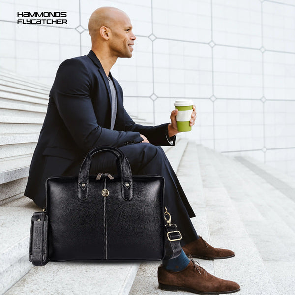 Office Bag for Men - Genuine Leather Laptop Bag - Fits Upto 14 Inch Laptop Bag/MacBook - 1 Year Warranty