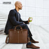 Office Bag for Men - Genuine Leather Laptop Bag - Fits Upto 14 Inch Laptop Bag/MacBook - 1 Year Warranty