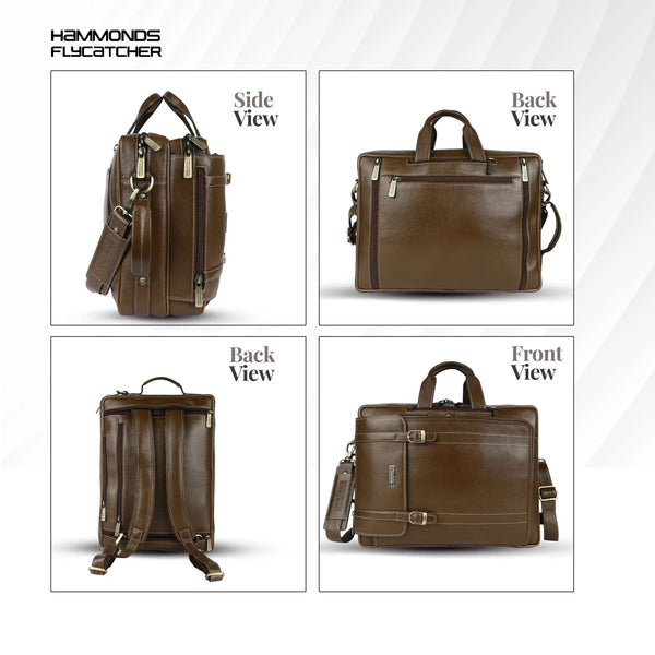 Laptop Bag for Men - Genuine Leather Office Bag - Fits upto 15.6 Inch Laptop/MacBook - Messenger Bag