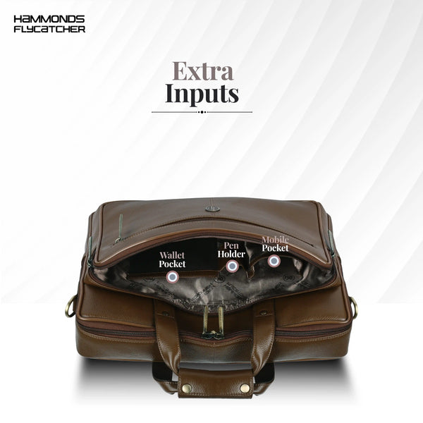 Office Shoulder Bag for Laptop - Genuine Leather - Fits 14 to 15.6 Inch Laptop/MacBook - 1 Year Warranty