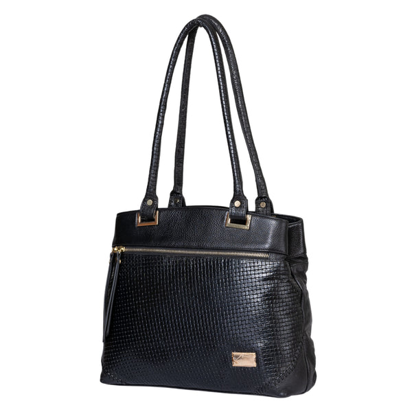 Genuine Leather Handbag Metal chain BG image 3
