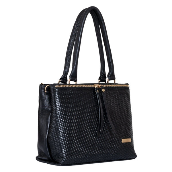 Natural Leather Ladies Handbag Front Metal Chain image 8