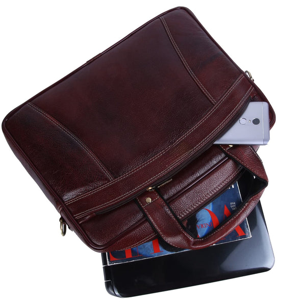 Genuine Leather Laptop Bag for daily use 15"5inch image 6