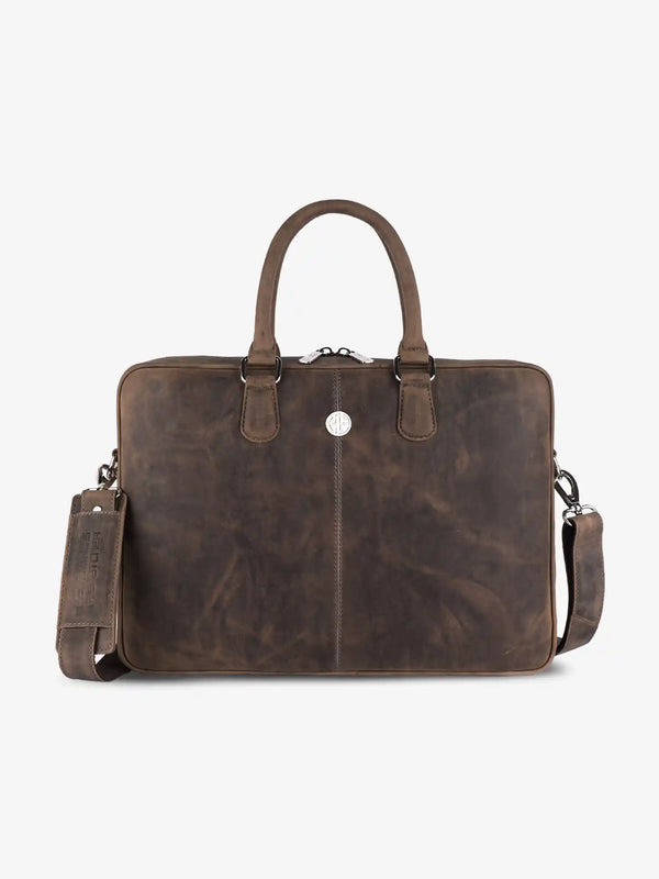 Genuine Leather Office Bag for Men, 15.6 Inch Laptop Bag, 1 Year Warranty